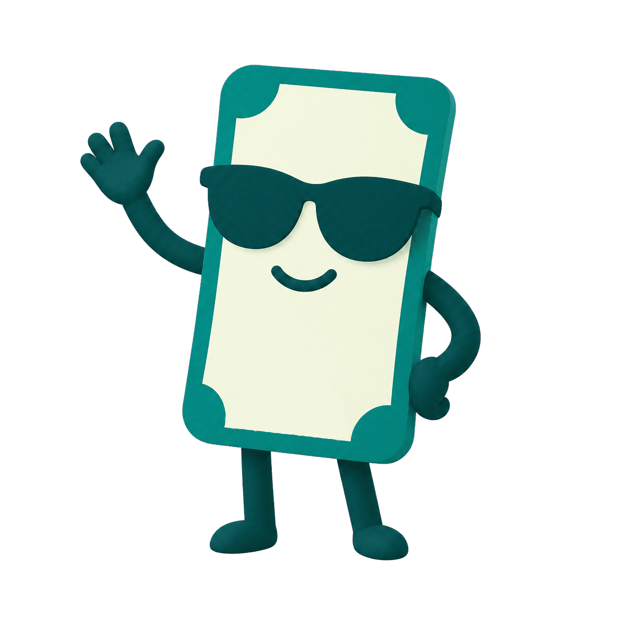 Duey, Wavira’s money character, waving hello
